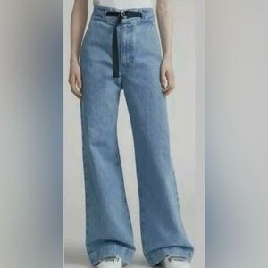 Rag & Bone Massive Pant Wide Leg Baggy Jeans with Built in Belt  Size 26